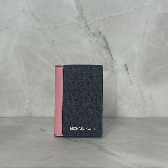 Michael Kors Card Wallet Black & Pink - Picture 2 of 6
